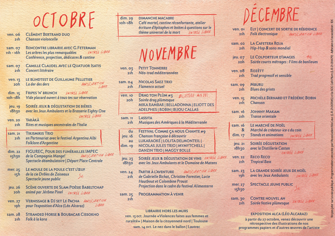 Programme de la saison culturelle 1